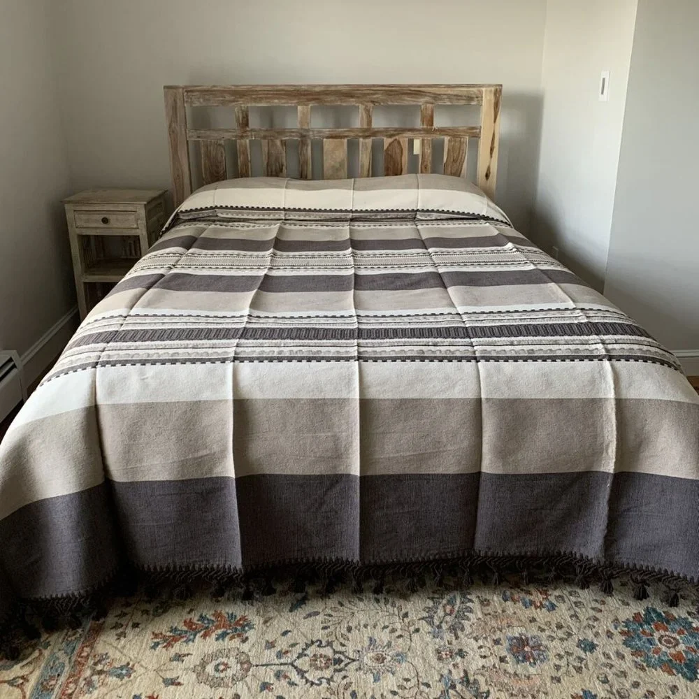 Hand loom Queen Size Cotton Bedspread.